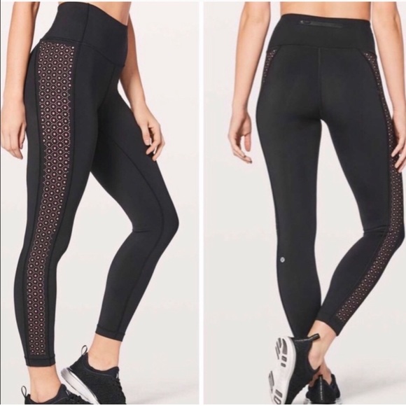 lululemon athletica Pants - Lululemon Black Color Me Quick 7/8 Tight Leggings Size 4